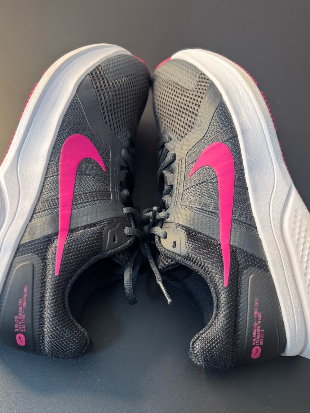 Nike Women's Dark Gray and Pink Motion Running Shoes Size 11 - Picture 9 of 12
